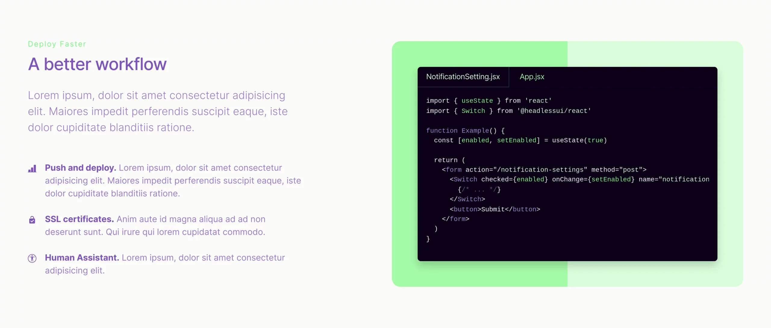 With code example panel Bootstrap 5 components