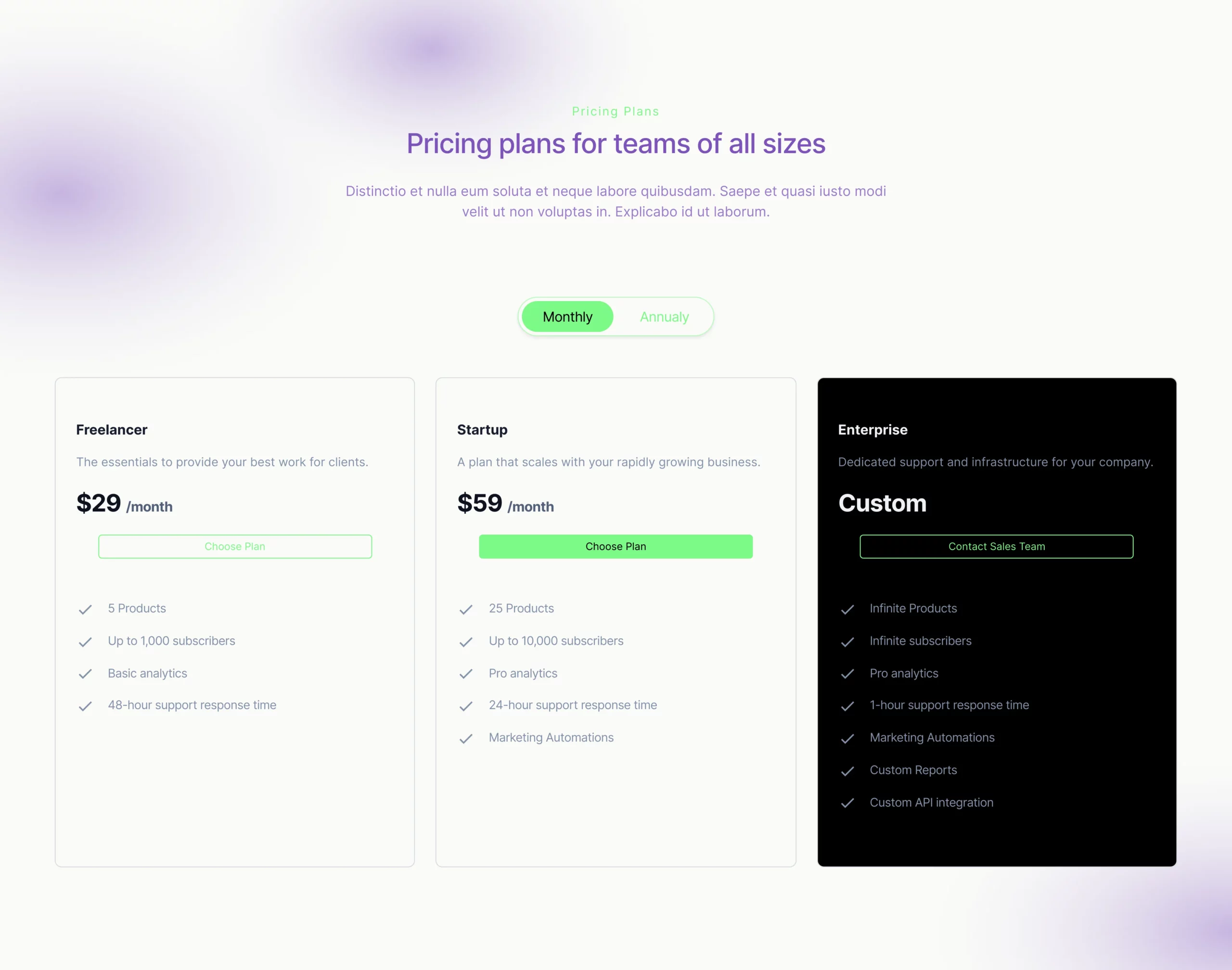 Three tiers with custom tier Bootstrap 5 components