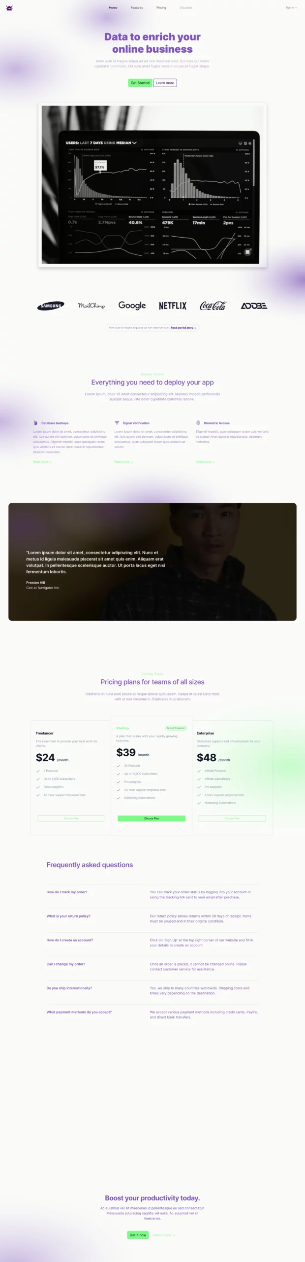 Landing Page 2 Bootstrap 5 components