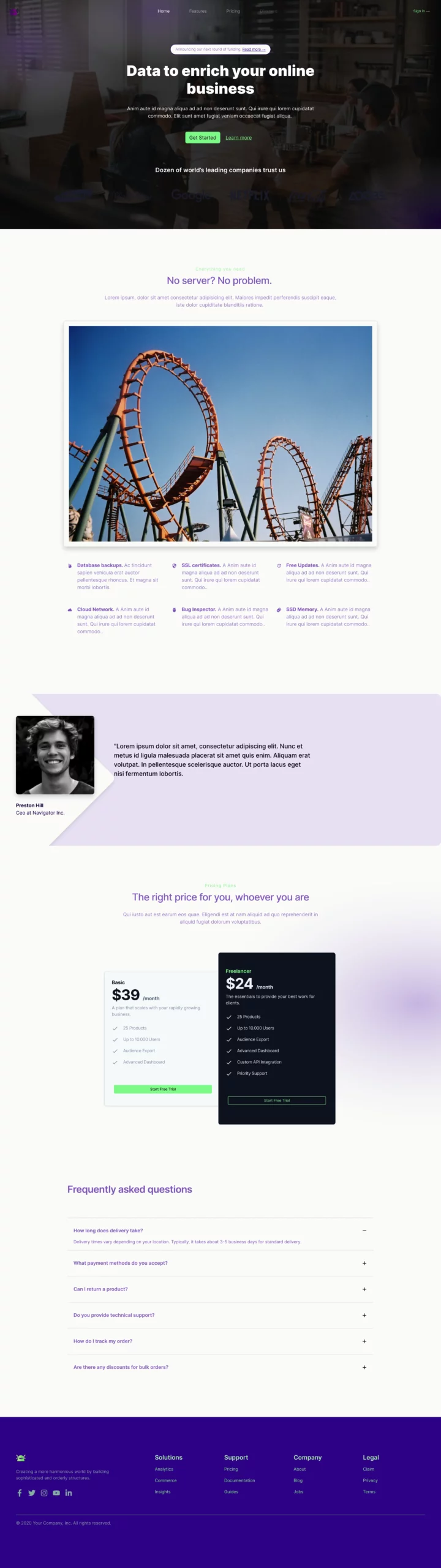Landing Page 3 Bootstrap 5 components