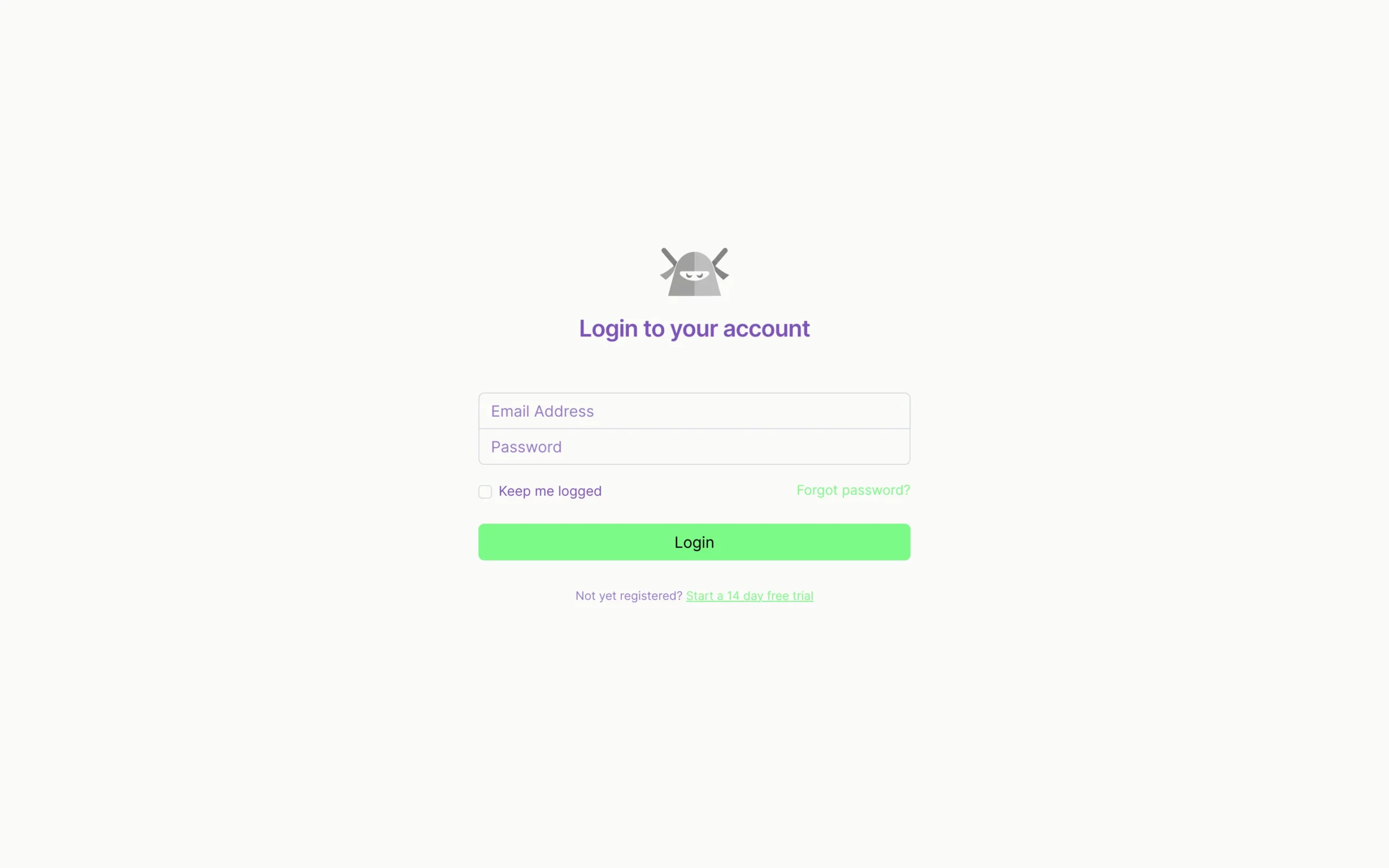 Simple login page with no labels and compact form Bootstrap 5 components