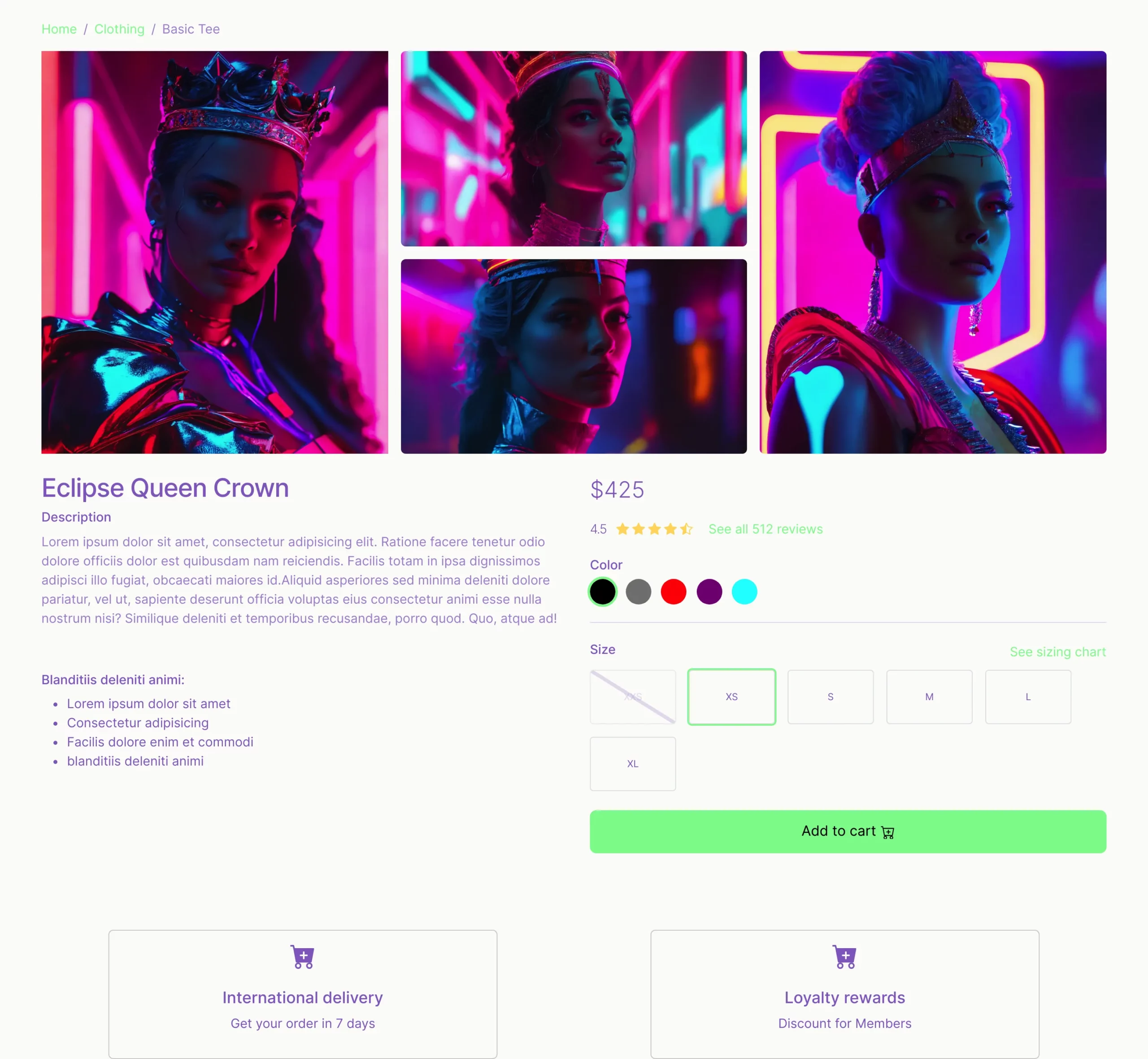 Product with image grid 2 Bootstrap 5 components